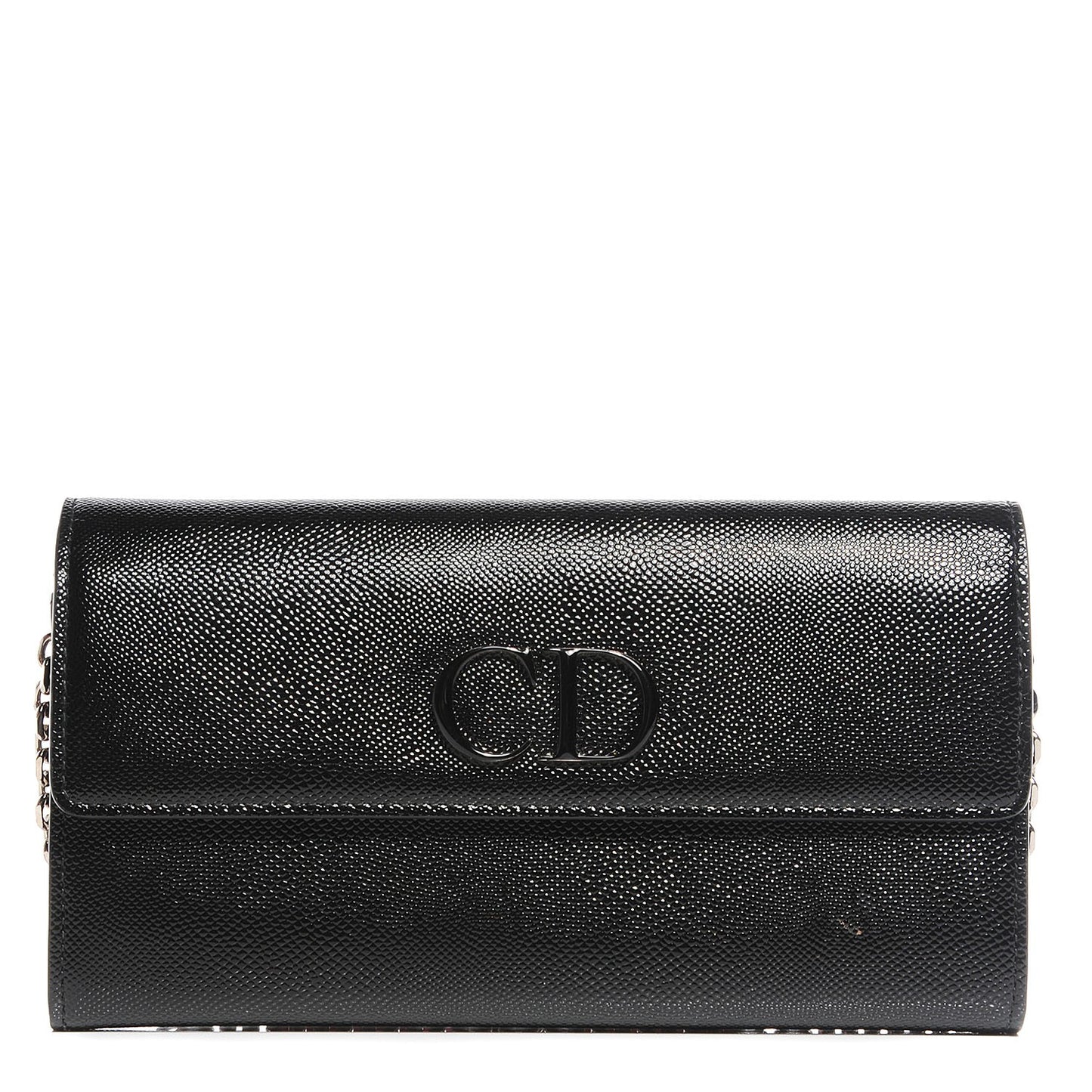 Grained Calfskin Mania Rendez-Vous Chain Wallet Black