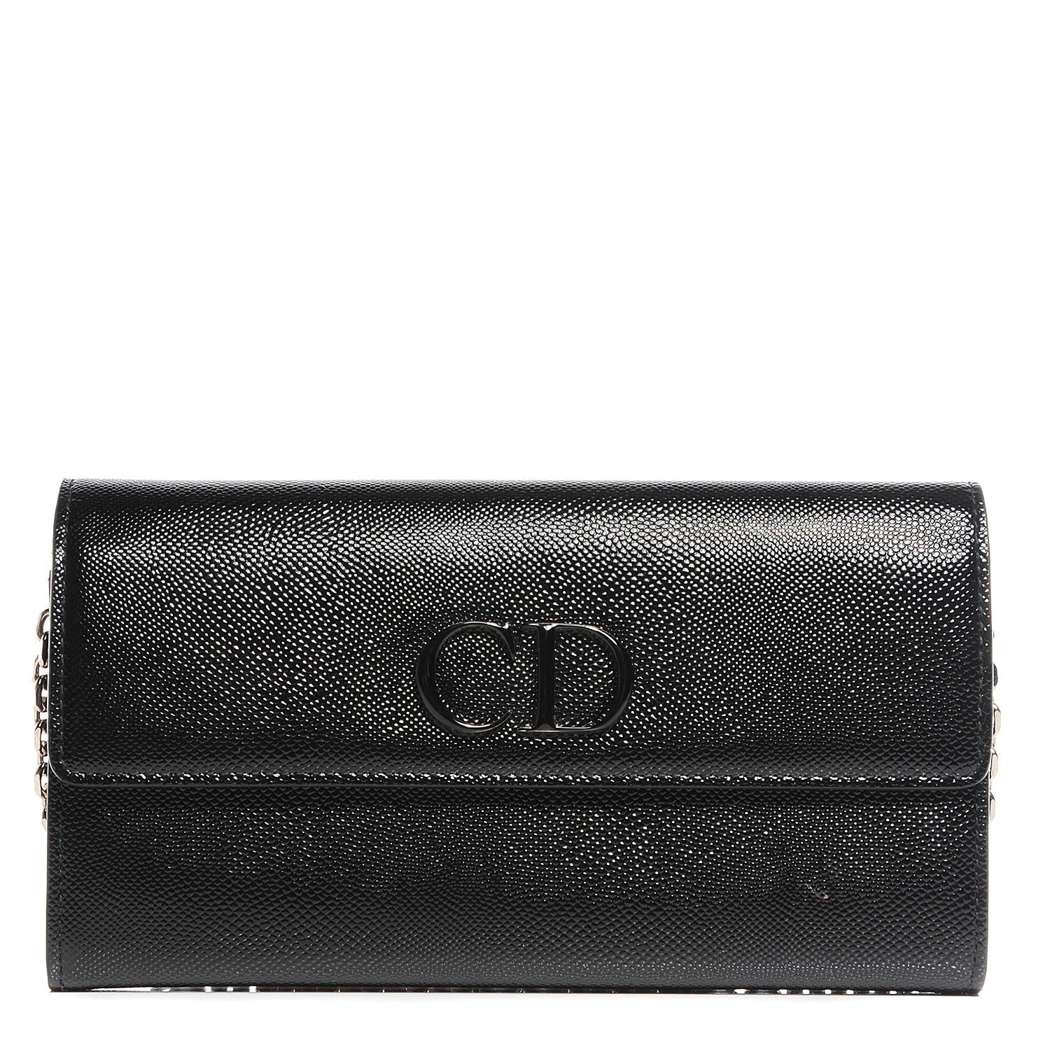 Christian Dior Grained Calfskin Mania Rendez-Vous Chain Wallet Black 1 of 7
