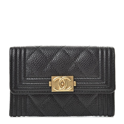 Chanel Caviar Quilted Boy Flap Card Holder Black 1 of 9