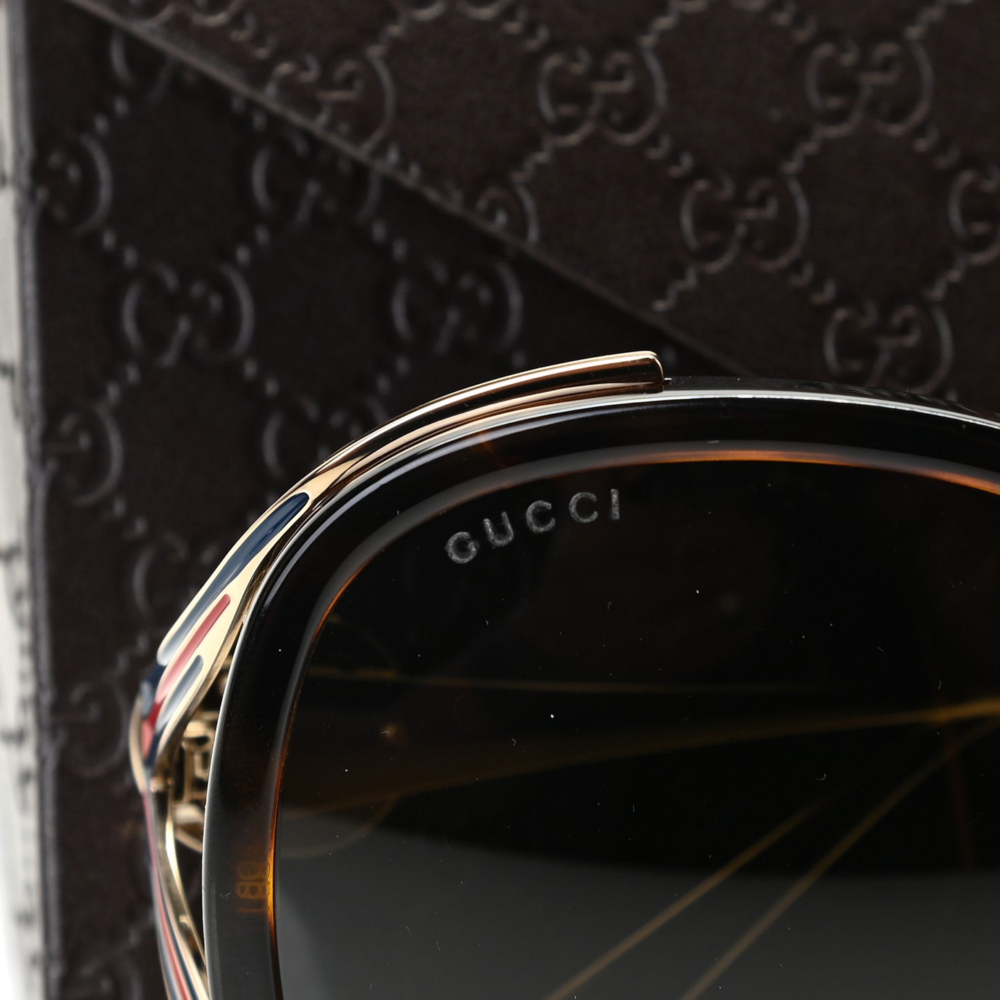 Acetate Round Frame Injected Sunglasses GG0226S Tortoise