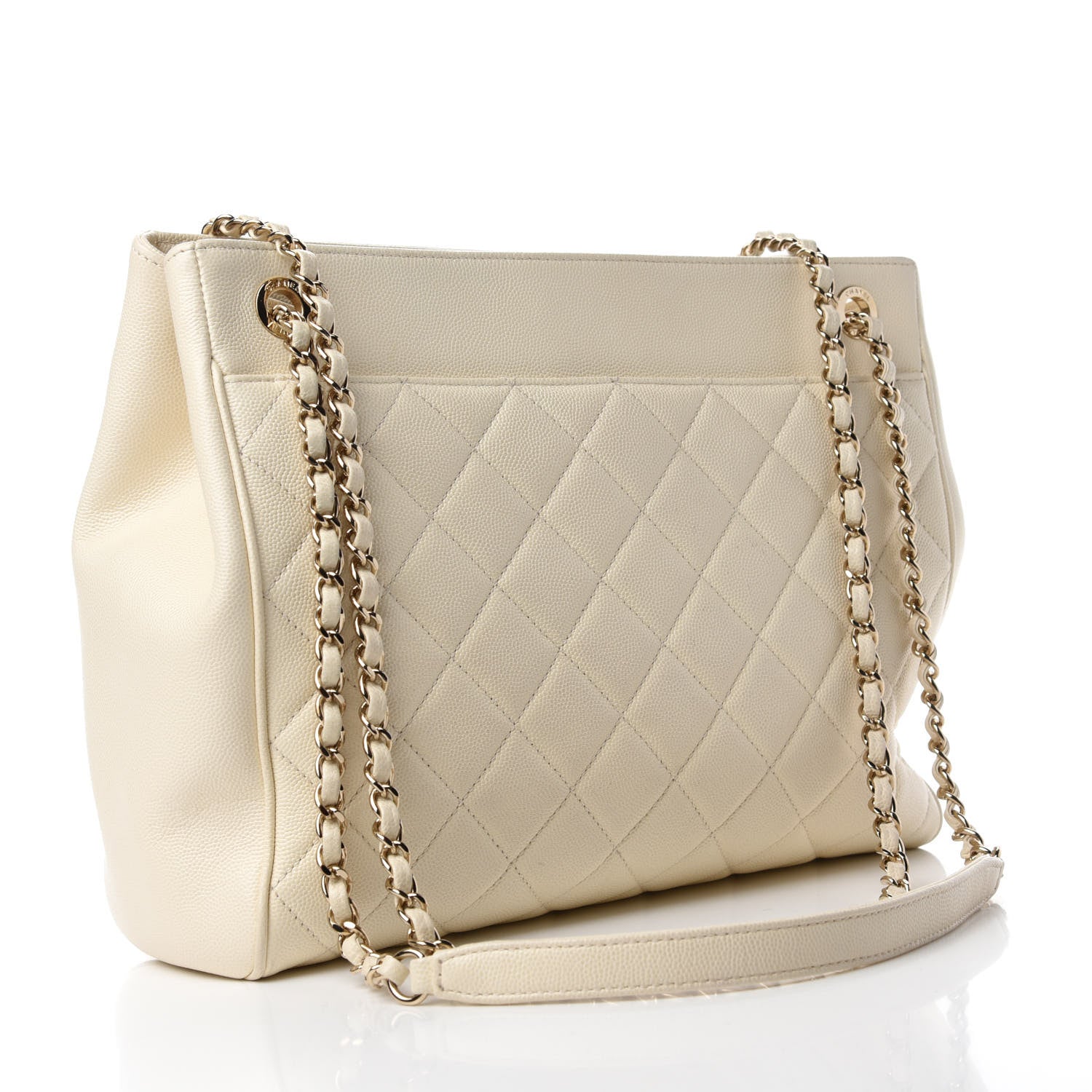 Chanel Caviar Quilted CC Tote Beige 3 of 12