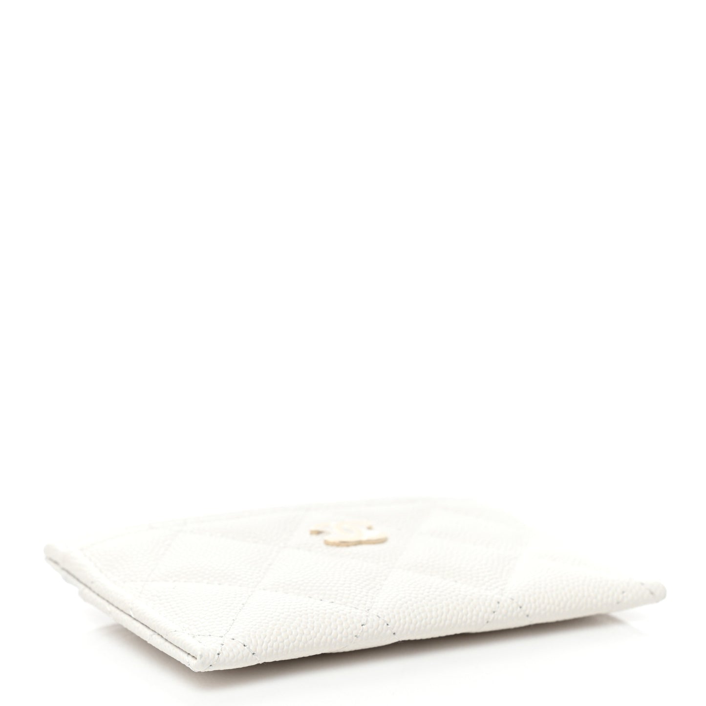 Caviar Quilted Card Holder White