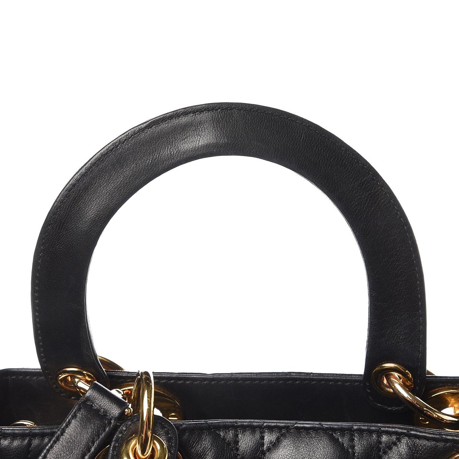 Christian Dior Lambskin Cannage Medium Lady Dior Black 11 of 12