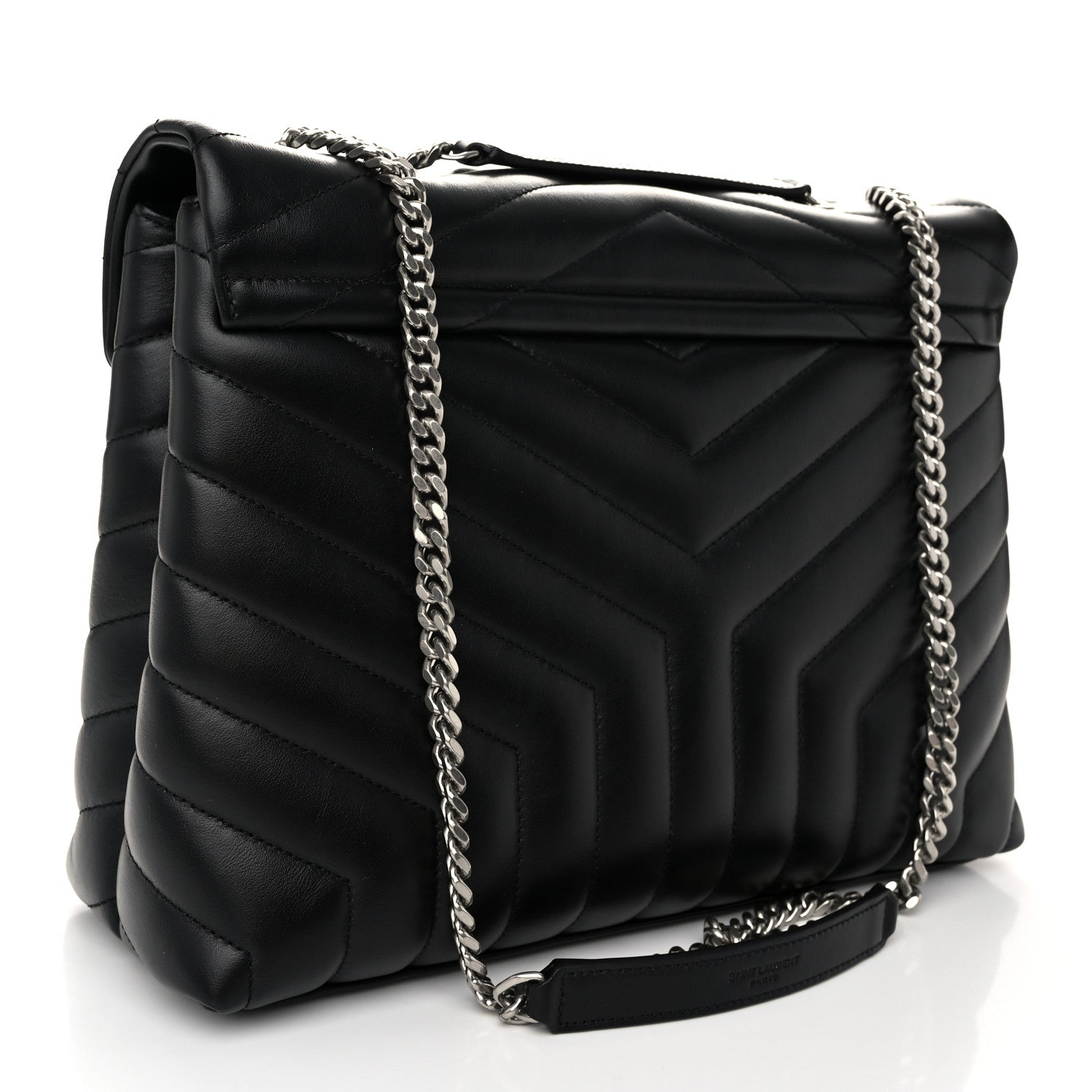 Saint Laurent Calfskin Y Quilted Monogram Medium Loulou Chain Satchel Black 3 of 10