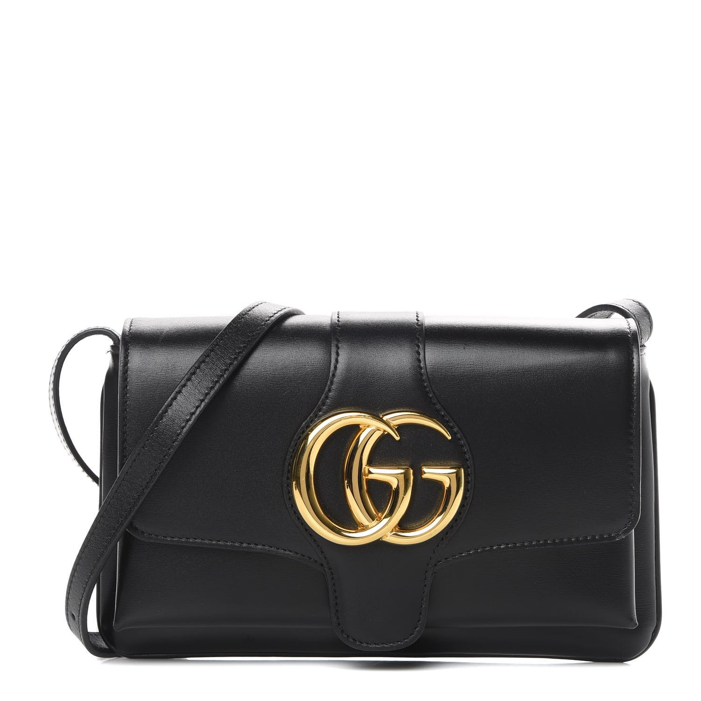 Vitello Palmellato Lux Small Arli Flap Shoulder Bag Black