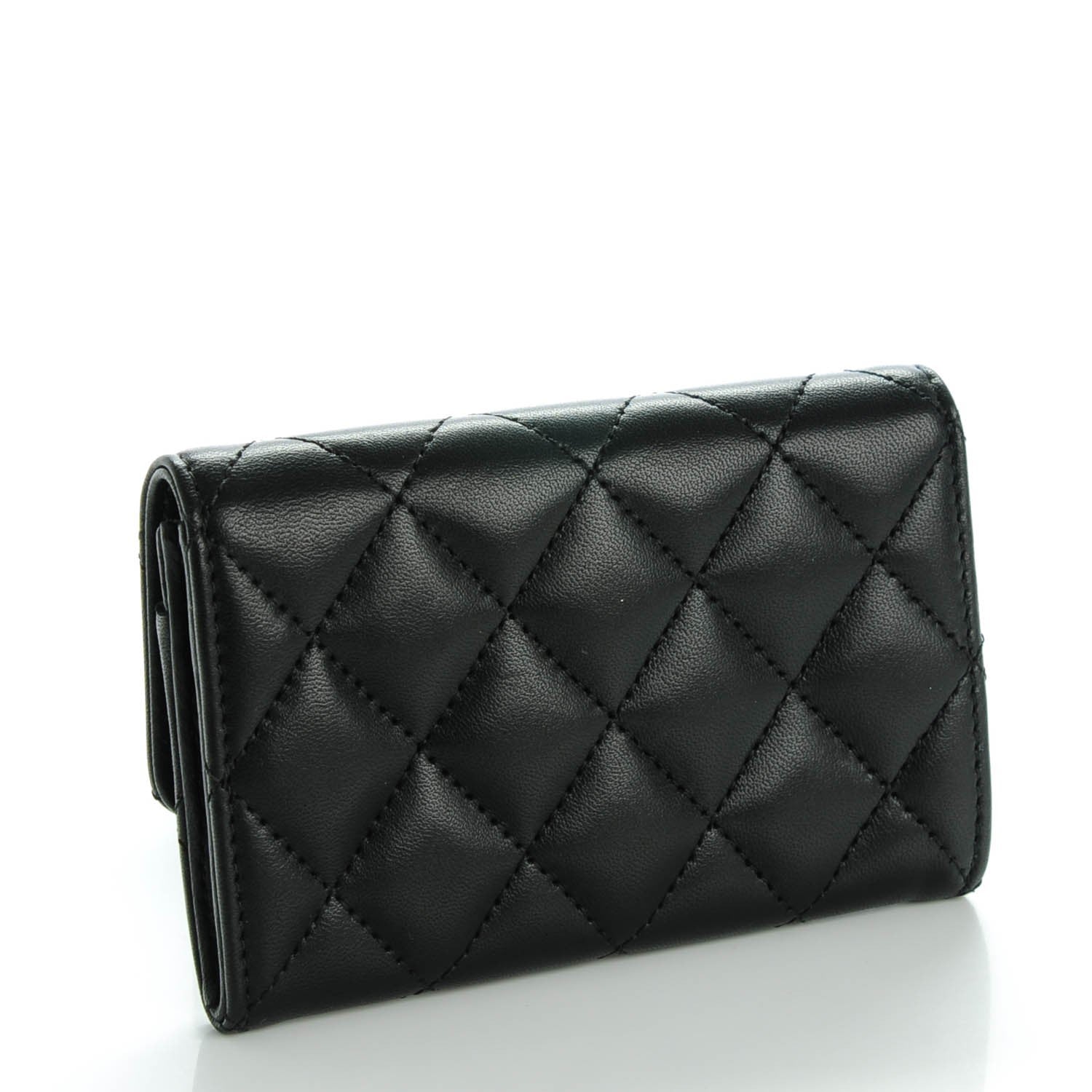 Chanel Lambskin Quilted Flap Card Holder Black 3 of 8