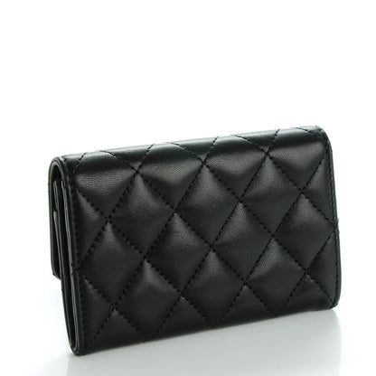Chanel Lambskin Quilted Flap Card Holder Black 3 of 8