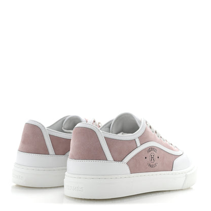 Hermes Suede Get Sneakers 37.5 Rose Porcelaine 5 of 10