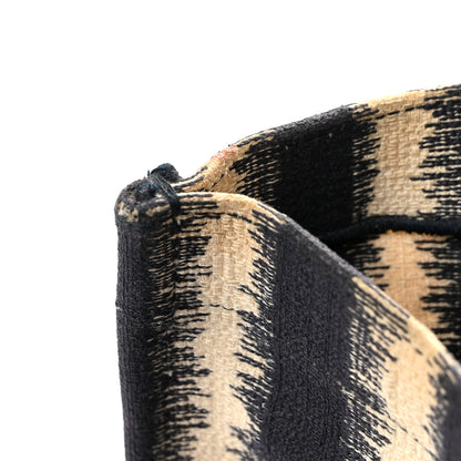 Christian Dior Canvas Embroidered Large Striped Book Tote Navy 14 of 14