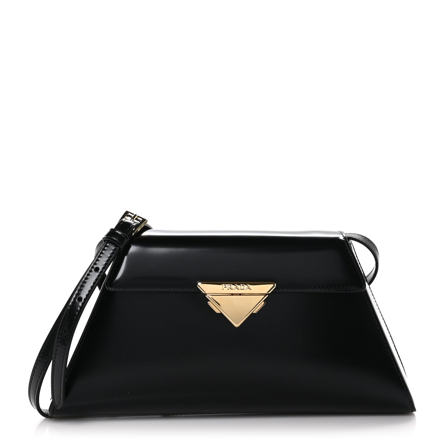 Spazzolato Flap Shoulder Bag Black