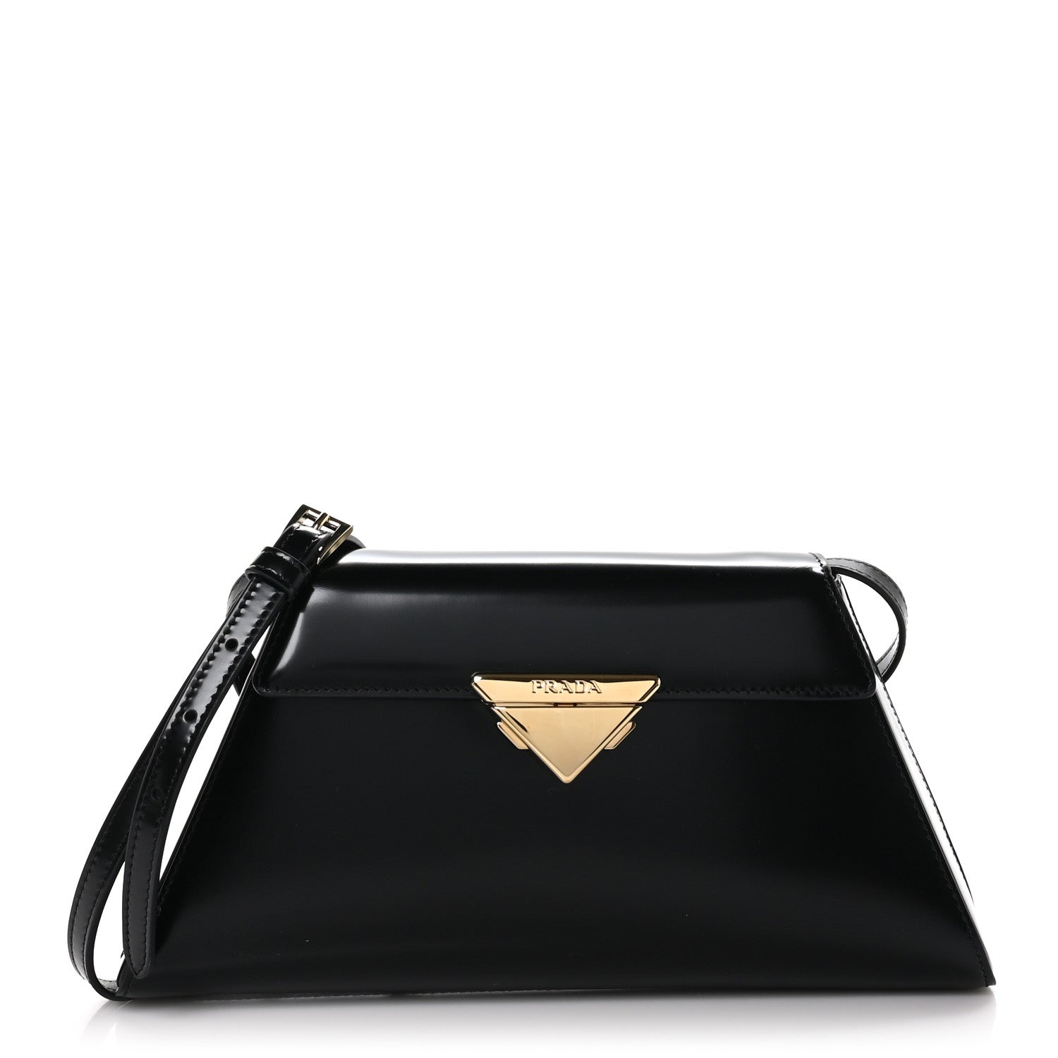 Prada Spazzolato Flap Shoulder Bag Black 1 of 8