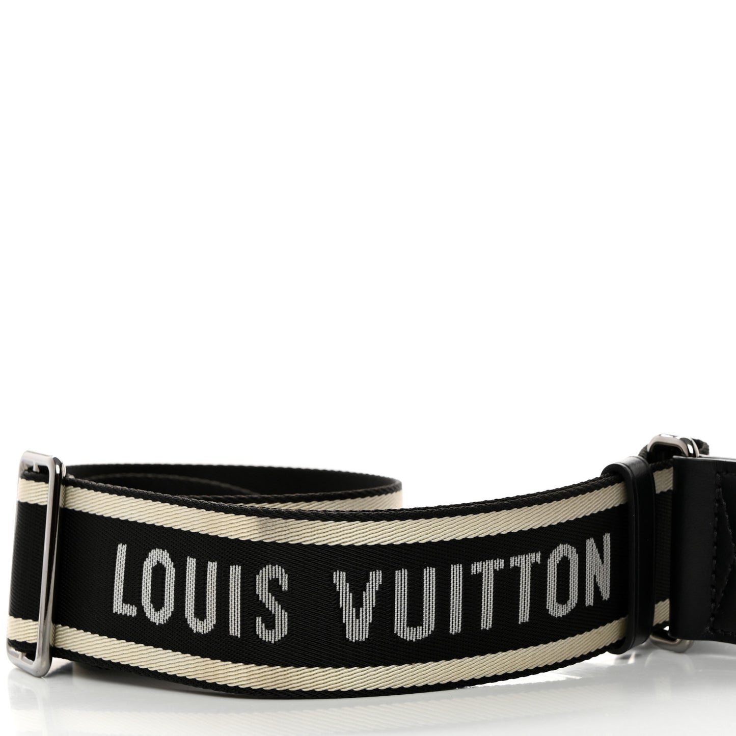 Nylon Jacquard Sporty Bandouliere Shoulder Strap Black