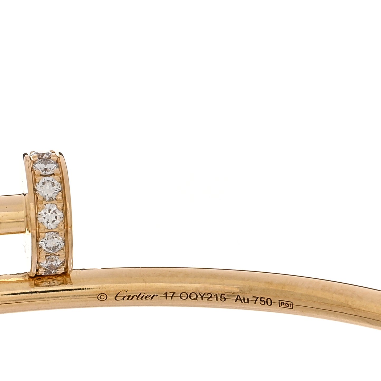 18K Yellow Gold Diamond Small Juste Un Clou Bracelet 17