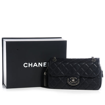 Chanel Calfskin Coco Sporran Medium Flap Black 9 of 9