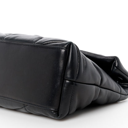 Saint Laurent Lambskin Quilted Monogram Monochrome Small Loulou Puffer Chain Satchel Black 11 of 11