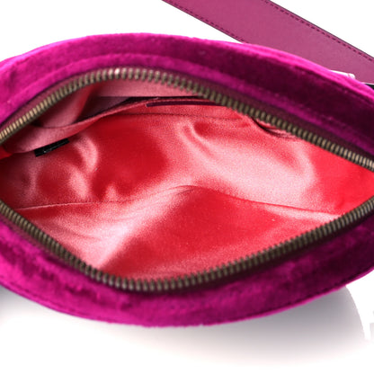 Gucci Velvet Matelasse GG Marmont Belt Bag 85 34 Fuchsia Violet Cyclamen 4 of 10