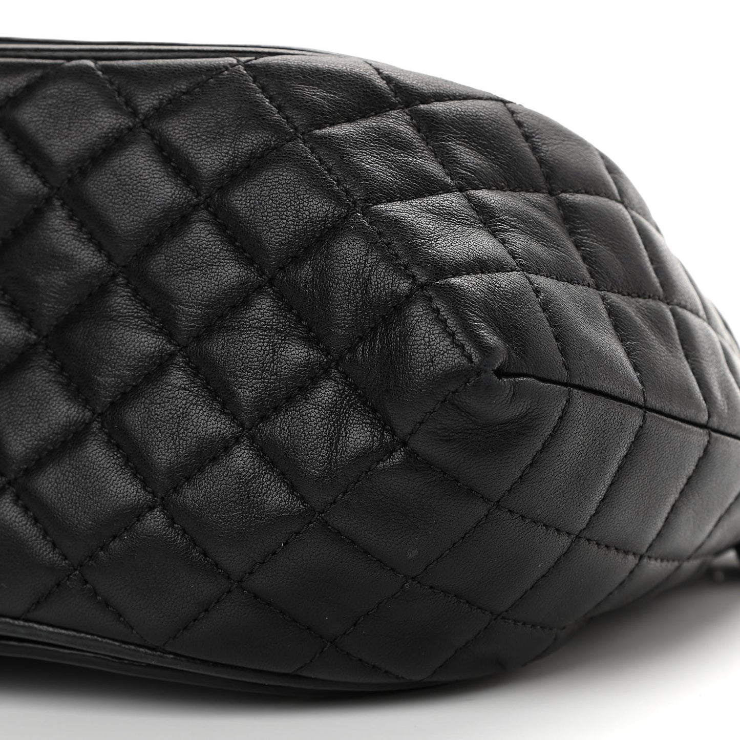 Lambskin Patent Classic Twist Crescent Flap Bag Black