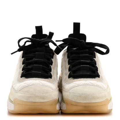 Chanel Fabric Suede Calfskin CC Sneakers 37.5 White Ivory 3 of 10