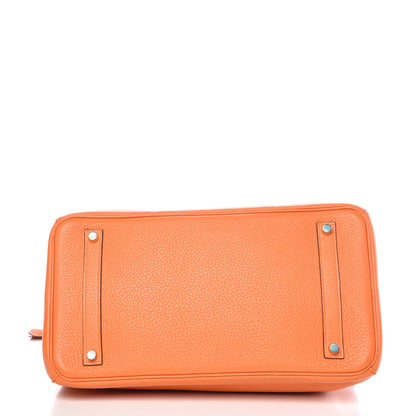 Hermes Taurillon Clemence Birkin 35 Orange 8 of 41