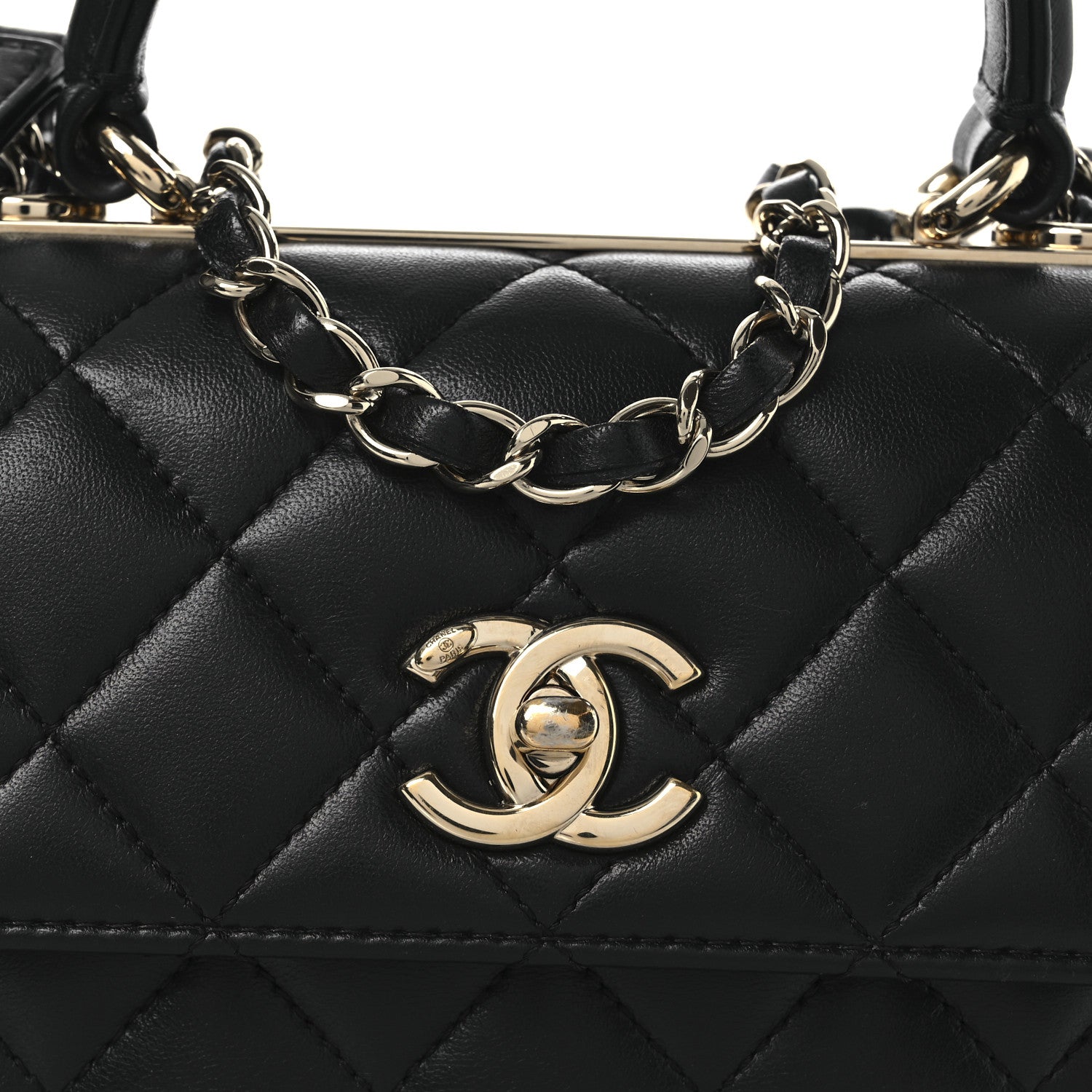 Chanel Lambskin Quilted Mini Trendy CC Dual Handle Flap Bag Black 8 of 15
