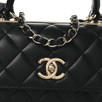 Chanel Lambskin Quilted Mini Trendy CC Dual Handle Flap Bag Black 8 of 15