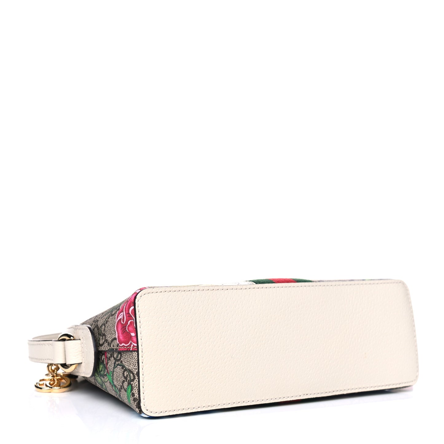 GG Supreme Monogram Flora Web GG Small Ophidia Dome Shoulder Bag White