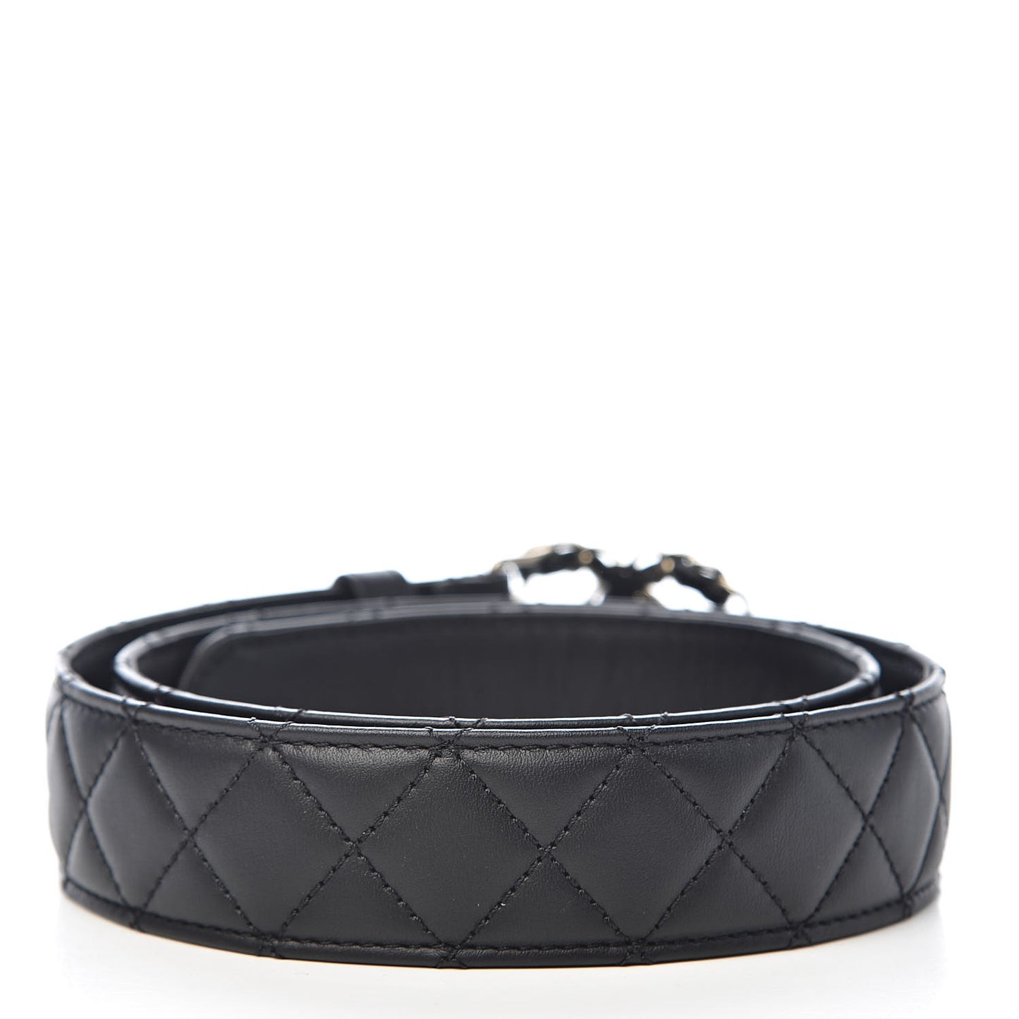 Lambskin Quilted CC Chain Belt 75 30 Black
