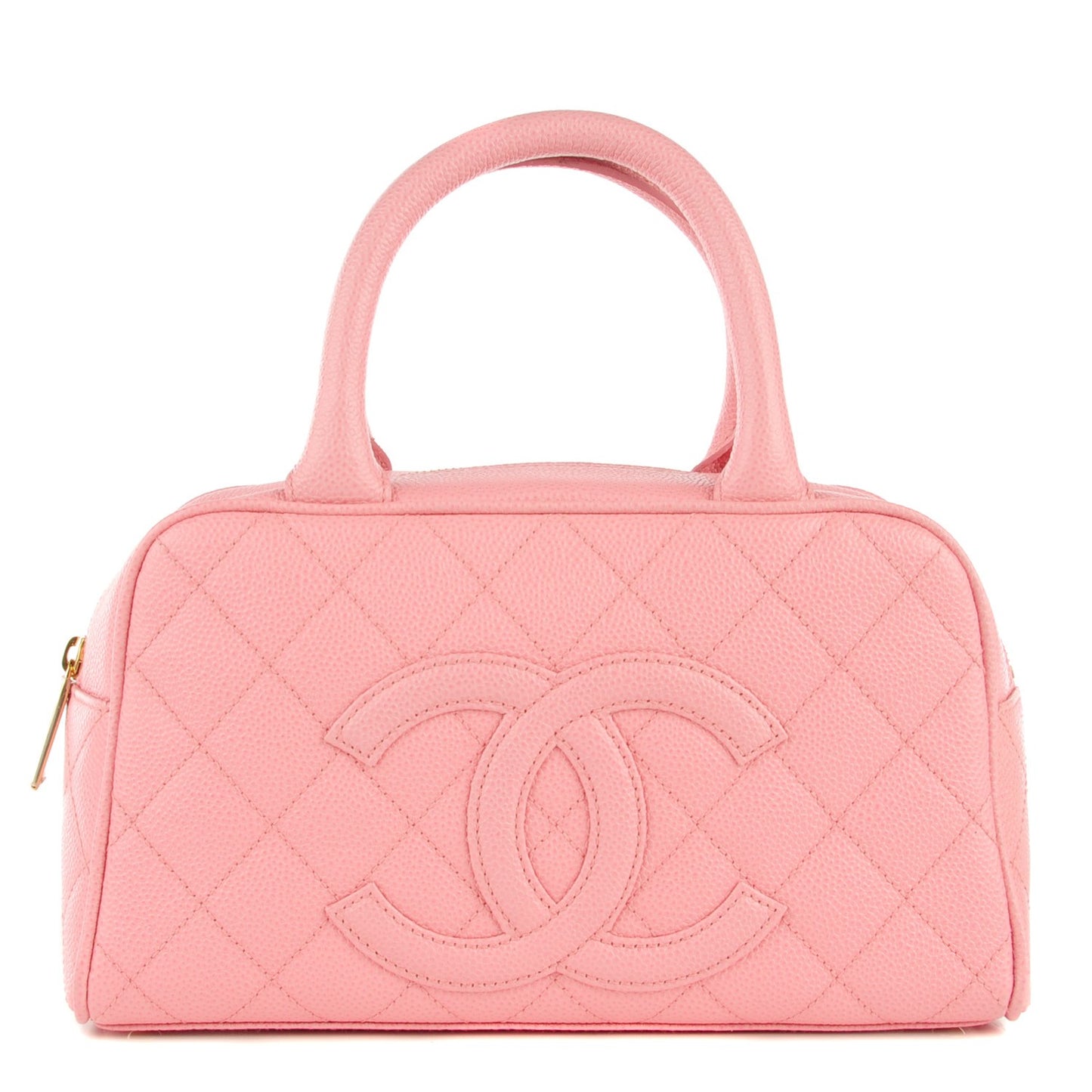 Caviar Quilted Small Bowler Pink