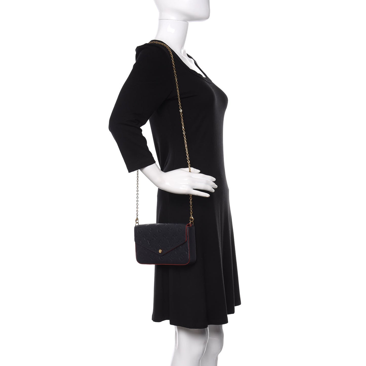 Empreinte Pochette Felicie Chain Wallet Marine Rouge