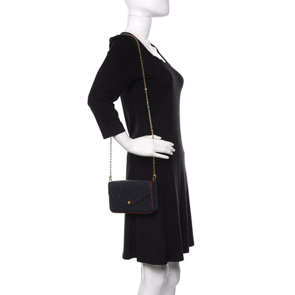 Louis Vuitton Empreinte Pochette Felicie Chain Wallet Marine Rouge 2 of 12
