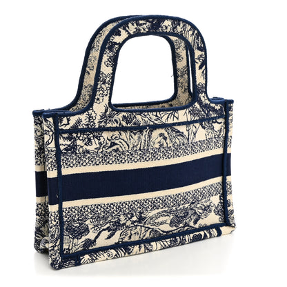 Christian Dior Canvas Embroidered Mini Toile De Jouy Book Tote Blue 2 of 10