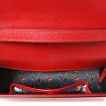 Gucci Calfskin Bamboo Web Medium Falena Moth Top Handle Bag Hibiscus Red 5 of 12