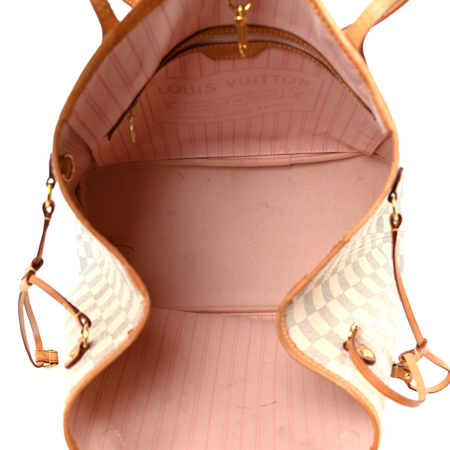Damier Azur Neo Neverfull MM Rose Ballerine
