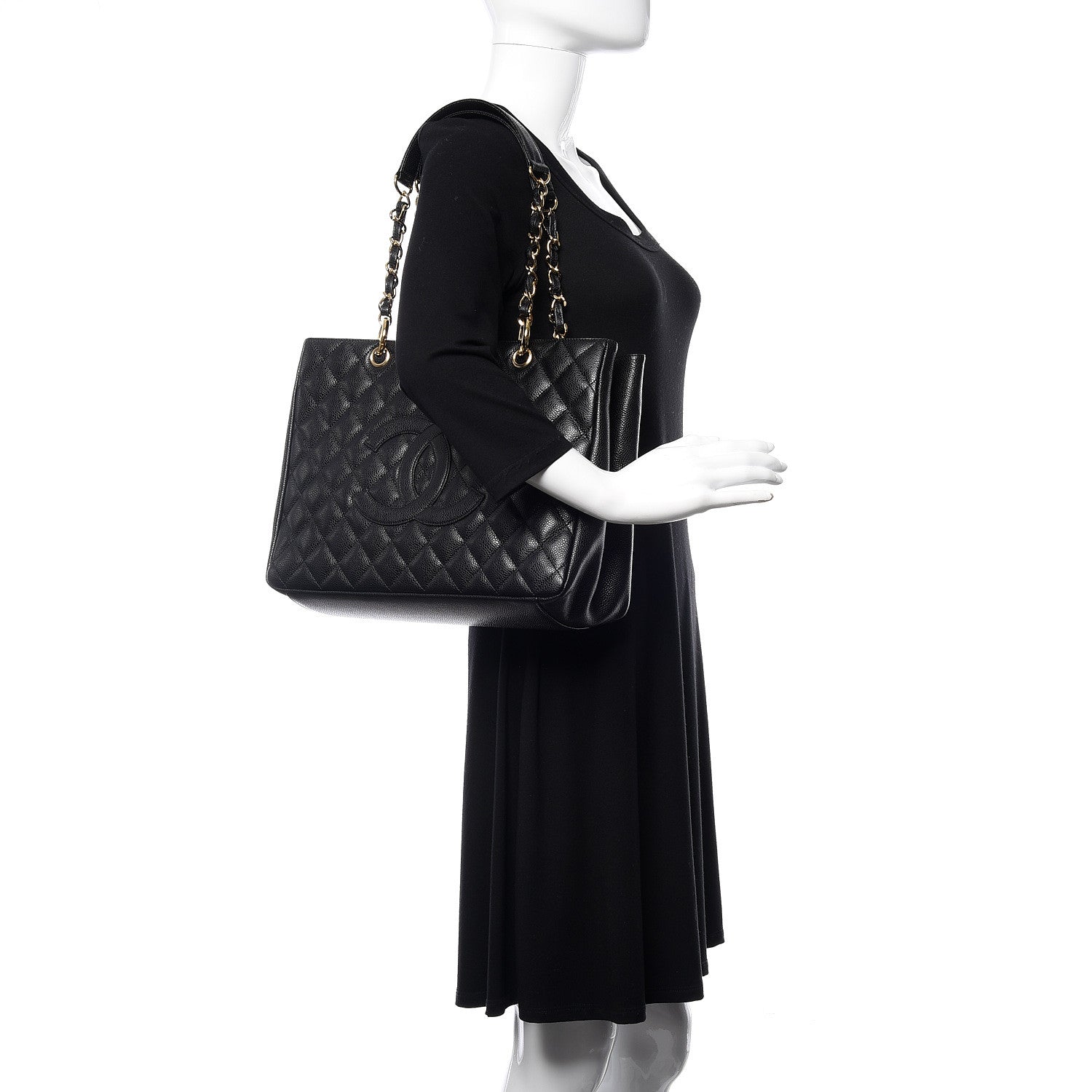 Chanel Caviar Quilted Grand Shopping Tote GST Black 2 of 11
