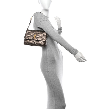 Saint Laurent Lambskin Quilted Le 57 Diamond Shoulder Bag Piombo 2 of 12