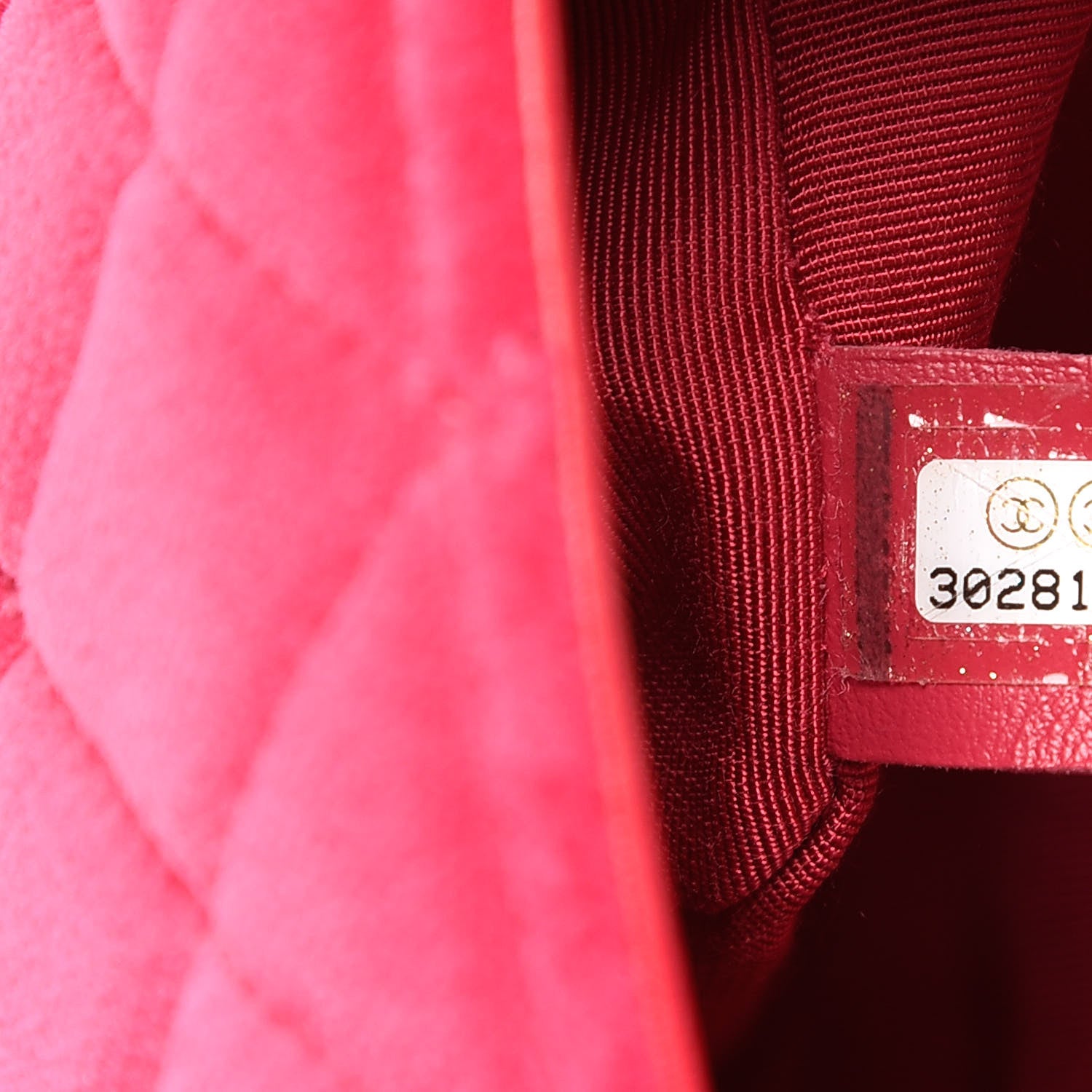 Chanel Velvet Quilted Mini Square Pearl Crush Flap Fuchsia 9 of 10