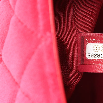 Chanel Velvet Quilted Mini Square Pearl Crush Flap Fuchsia 9 of 10