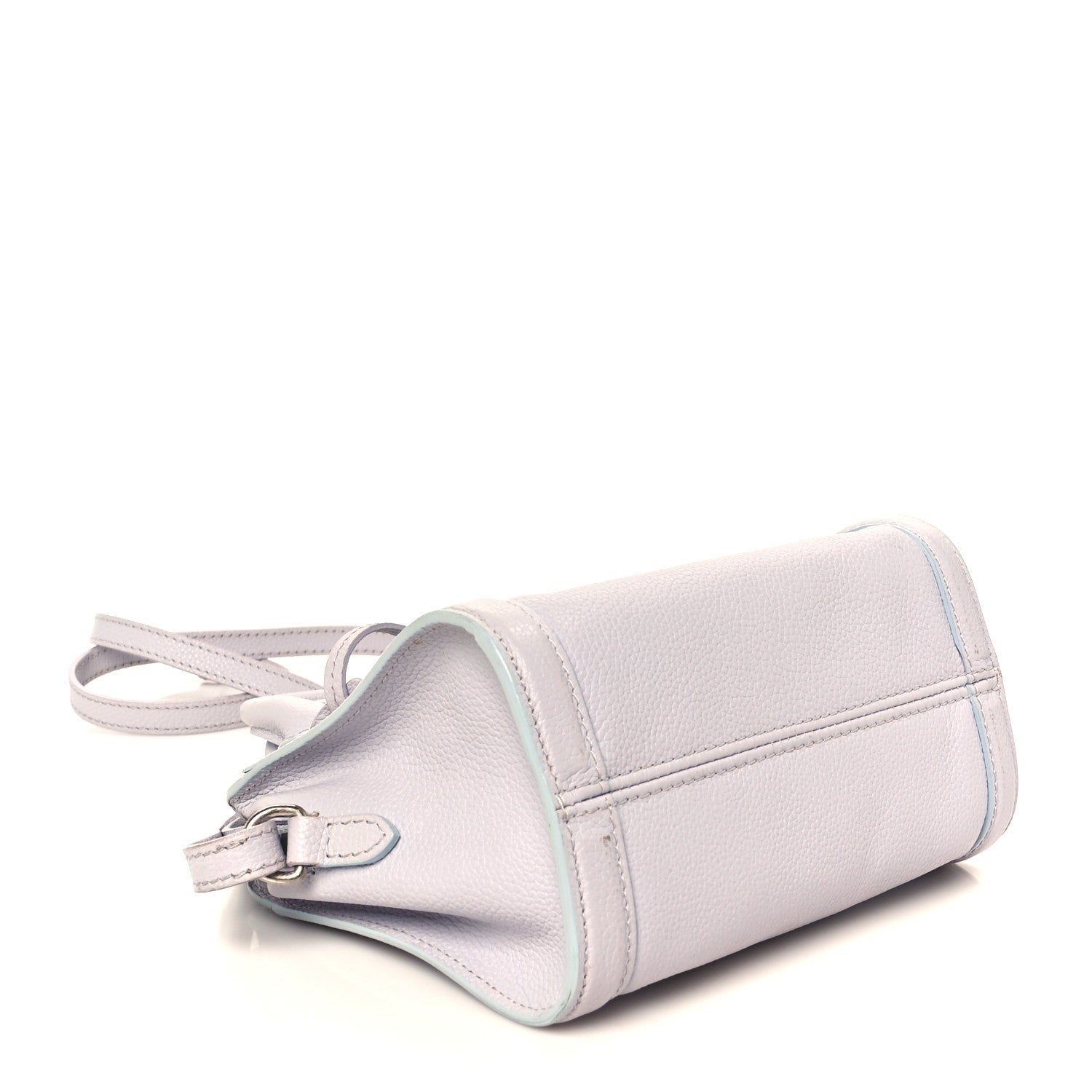 Alexander McQueen Pebbled Calfskin Mini Skull Padlock Zip Around Tote Lavender 4 of 11
