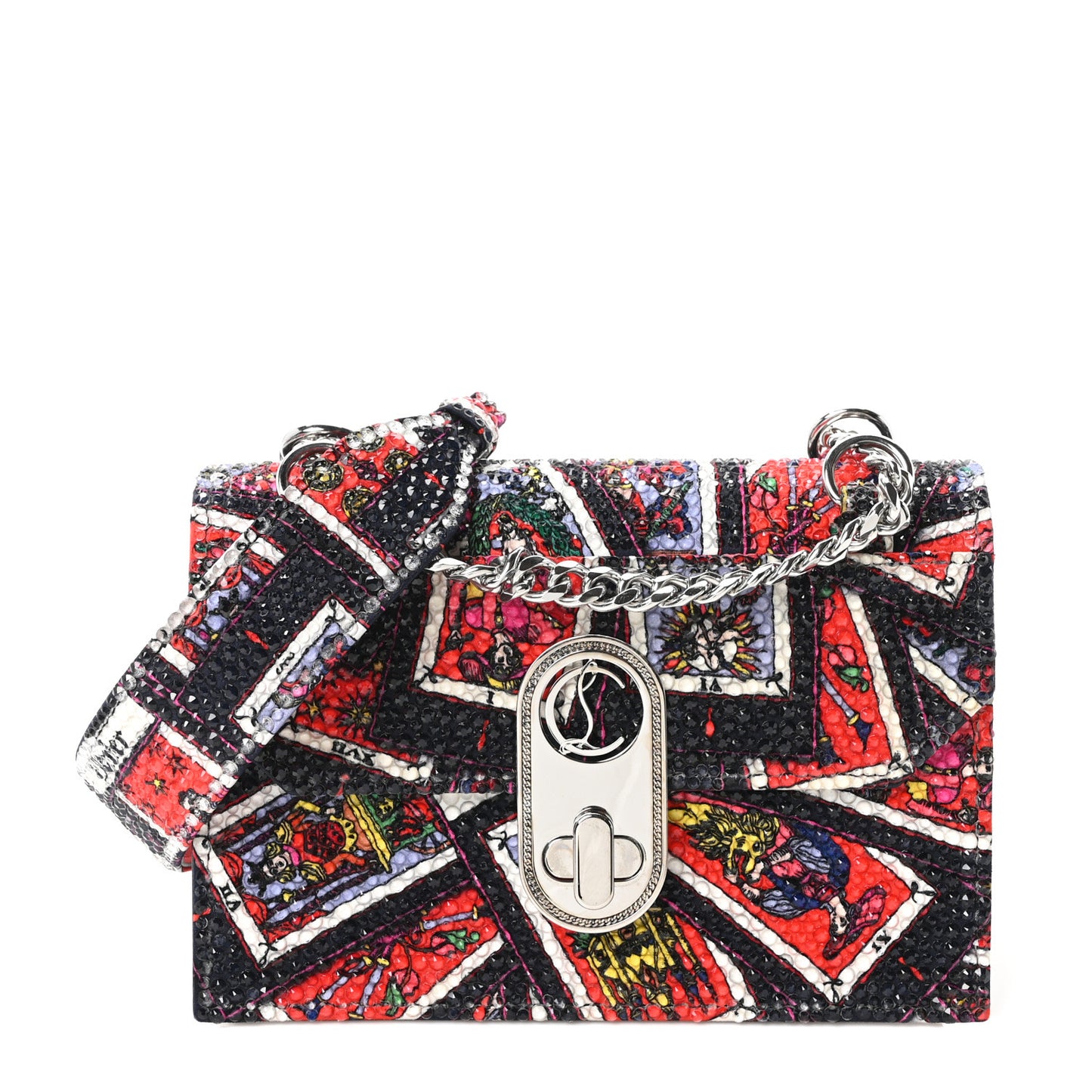 Crepe Satin Elisa Mini Tarot Shoulder Bag Multicolor Black