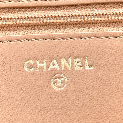 Chanel Lambskin Quilted Trendy CC Wallet On Chain WOC Beige 6 of 12