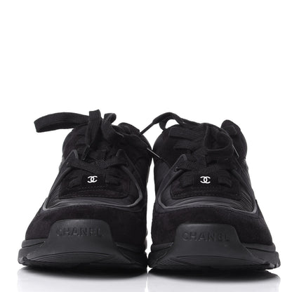 Chanel Nylon Calfskin Suede Calfskin CC Sneakers 38 Black 2 of 11