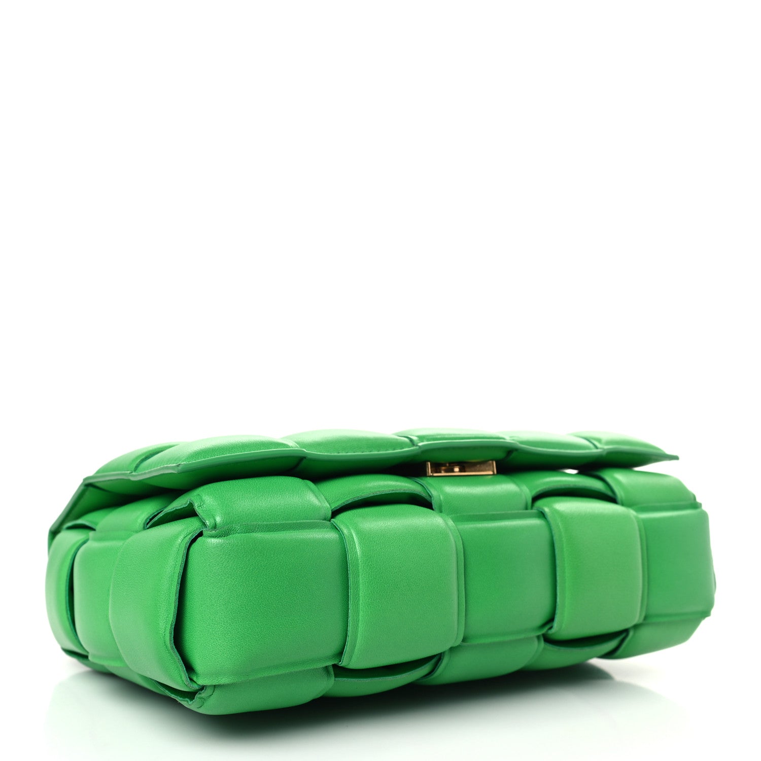 Bottega Veneta Lambskin Maxi Intreccio Padded Chain Cassette Crossbody Bag Grass 4 of 9