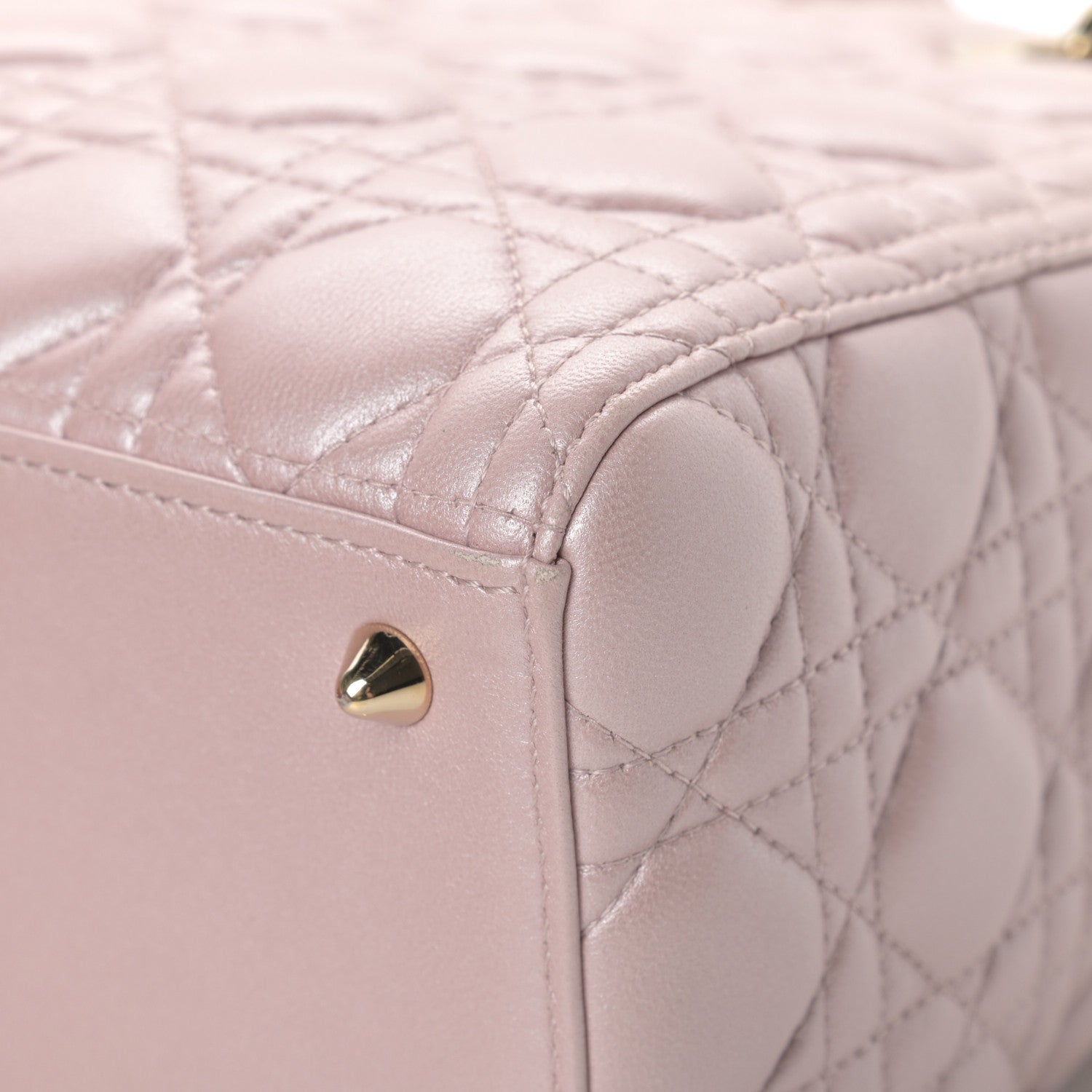 Christian Dior Pearly Lambskin Cannage Medium Lady Dior Lotus 11 of 16