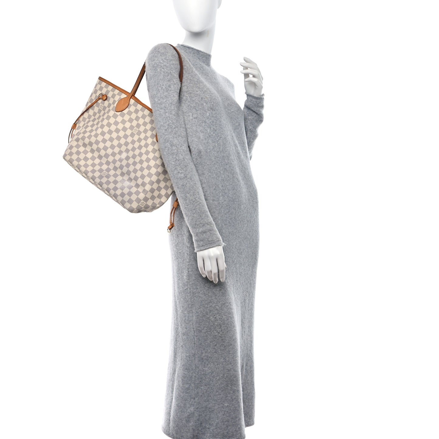 LOUIS VUITTON Damier Azur Neverfull MM Rose Ballerine
