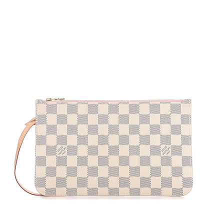 Louis Vuitton Damier Azur Neverfull MM GM Pochette Rose Ballerine 1 of 7