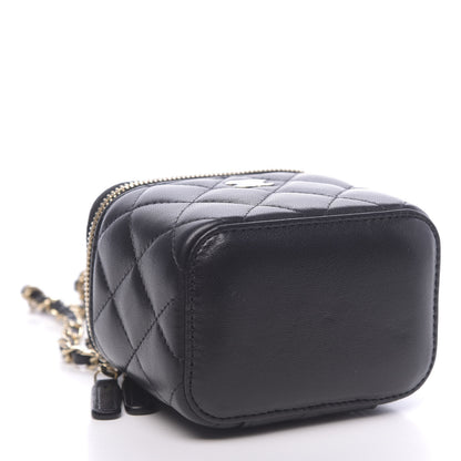 Chanel Lambskin Quilted Mini Vanity Case With Chain Black 4 of 11