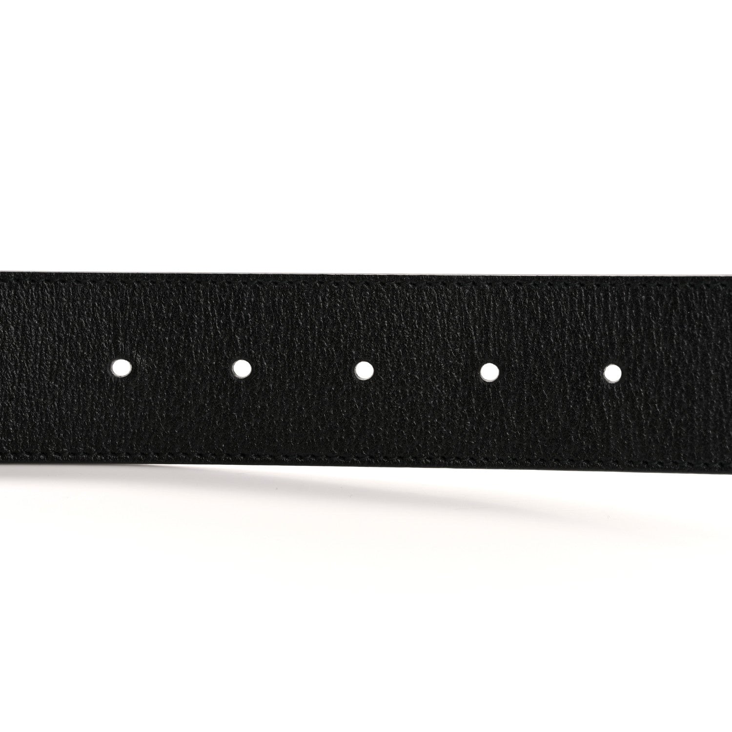 Gucci Textured Dollar Calfskin Nickel Double G 40mm Belt 80 32 Black 3 of 7