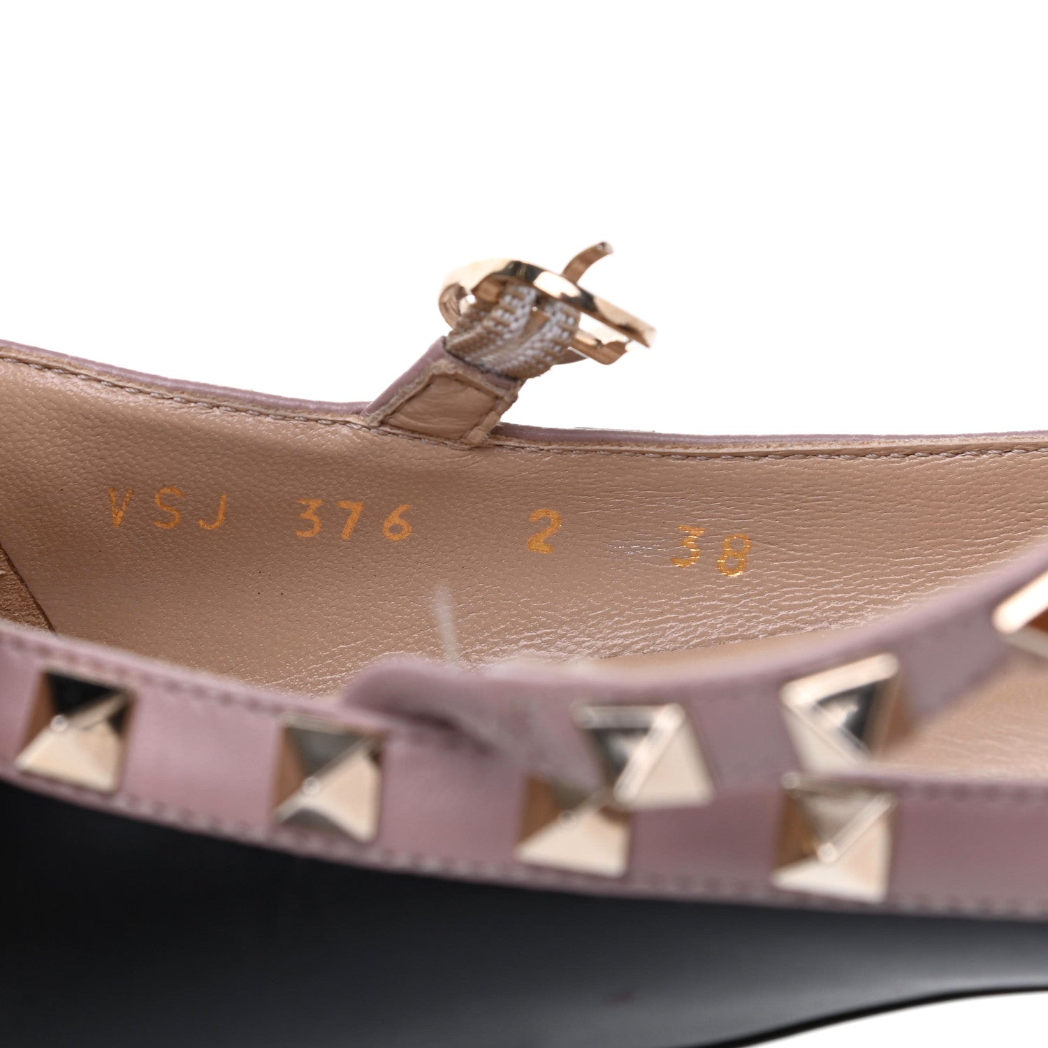 Valentino Garavani Nappa Rockstud Cage Ballerina Flats 38 Black Poudre 11 of 17