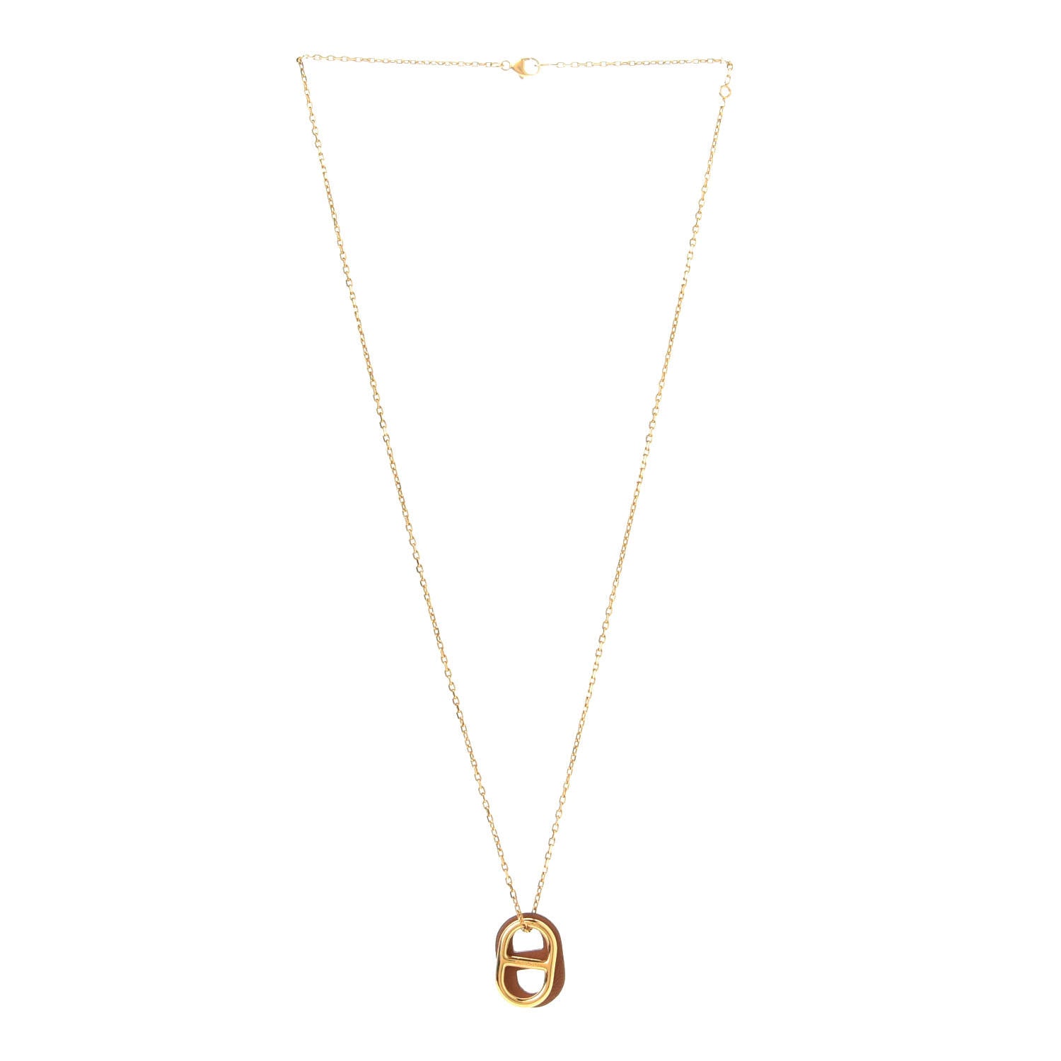 Hermes Swift O'Maillon Pendant Necklace Gold 2 of 3