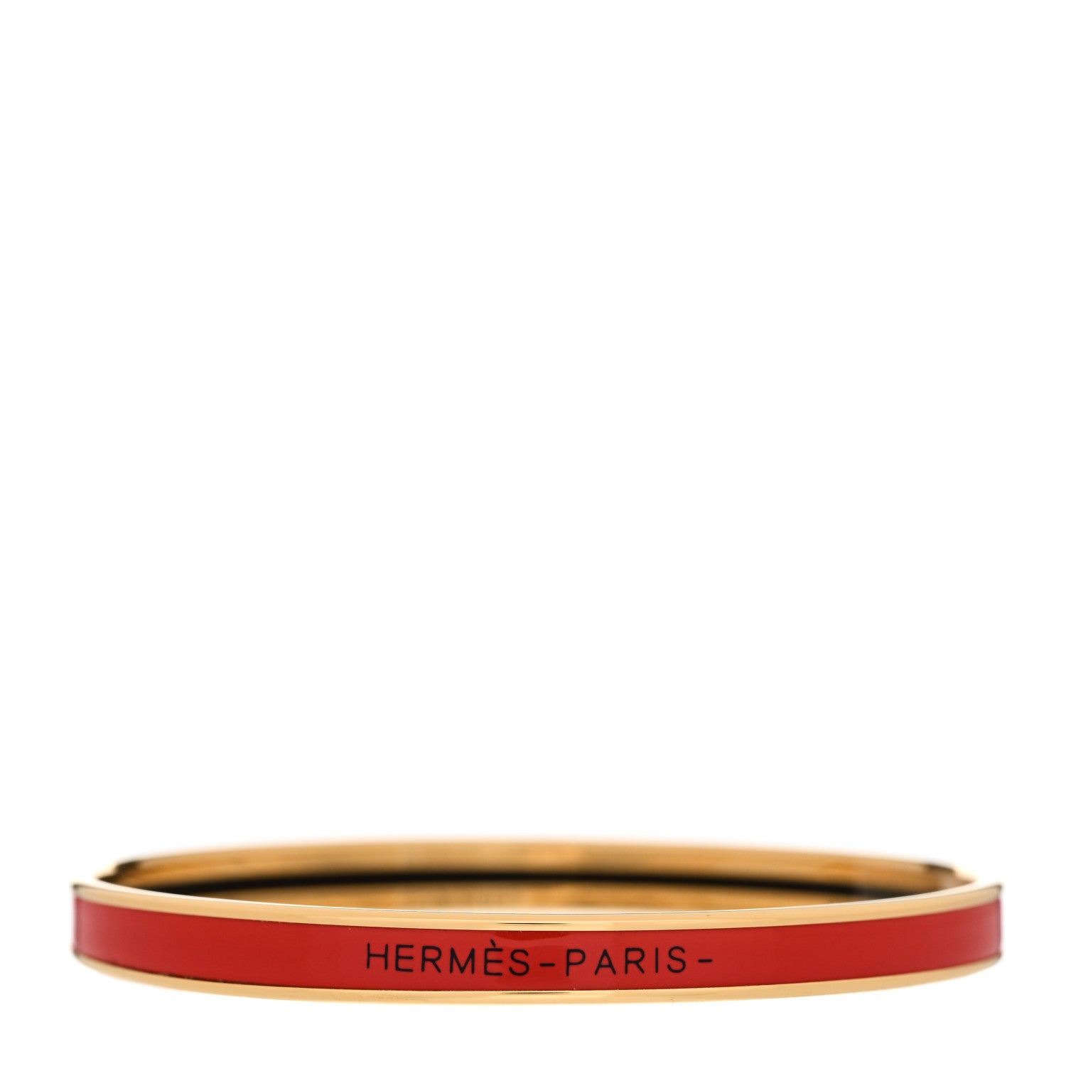 Hermes Enamel Extra Narrow Uni Bracelet 62 Rouge Jumping 1 of 6